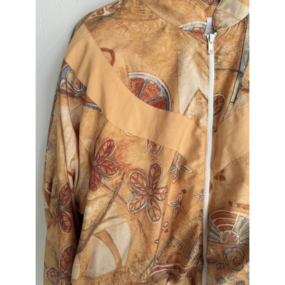 Lily's of Beverly Hills Vintage 90s Abstract Track Jacket Womens Large Retro Art - Picture 11 of 12